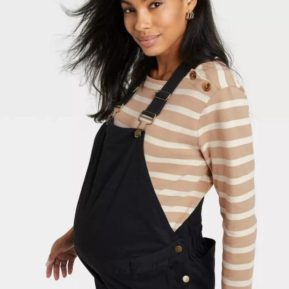 The nines by hatch twill maternity overalls - Picture 2 of 7